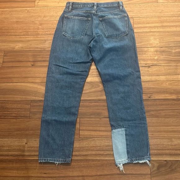 FRAME LE original patchwork denim jeans. Straight ankle length jeans - Picture 7 of 9